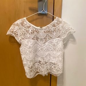 White lace shirt